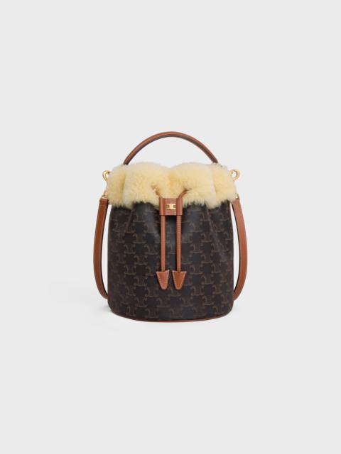 CELINE CLARA BAG in TRIOMPHE CANVAS AND SHEARLING