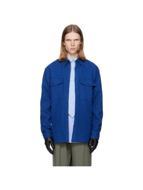 Dries Van Noten Blue Wool Overshirt