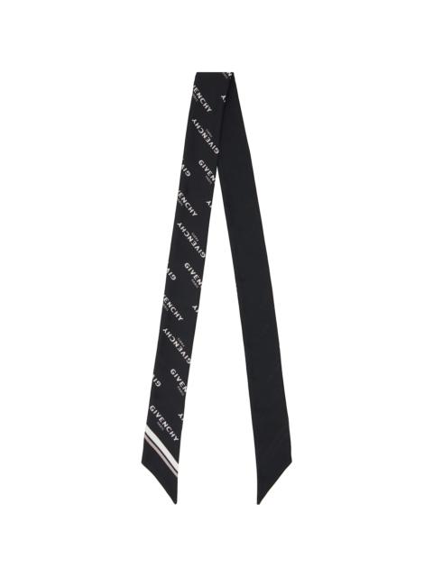 Givenchy Black 'Givenchy Shadow' Bicolor Bandeau Silk Scarf