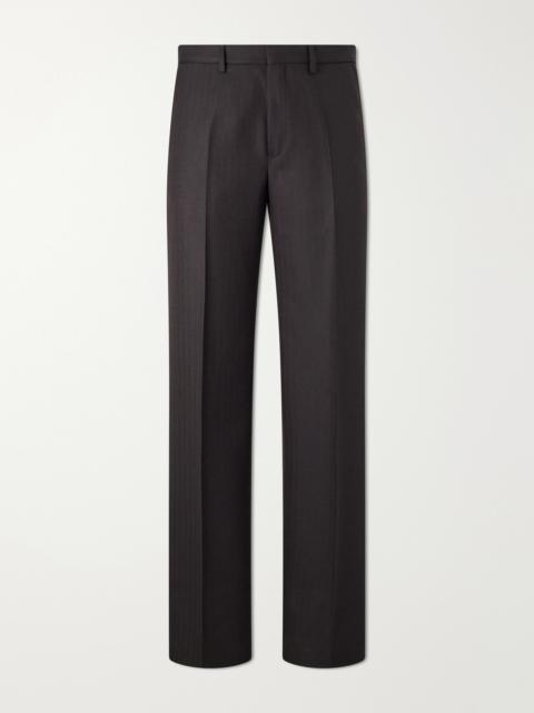 Dries Van Noten Panvel Straight-Leg Herringbone Wool Trousers
