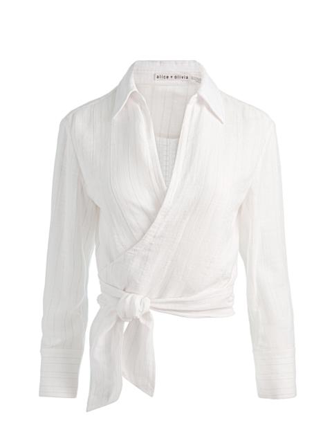Alice + Olivia HANNON WRAP TOP