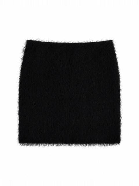 The Kooples BLACK SHORT FRINGED SKIRT
