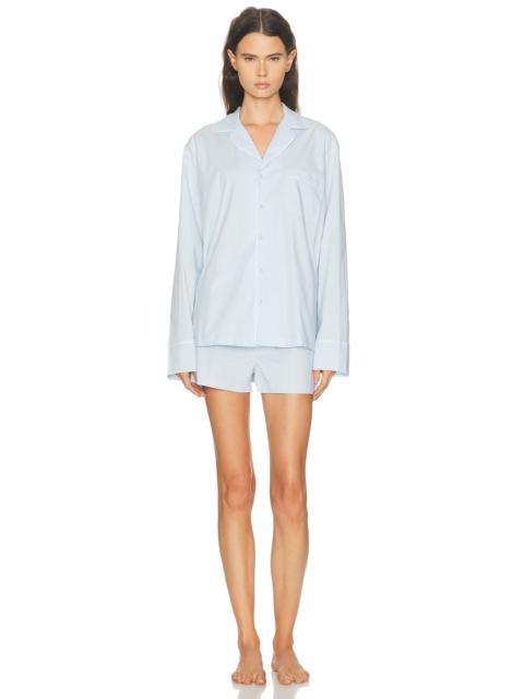 SKIMS Cotton Poplin Long Sleeve And Boxer Set