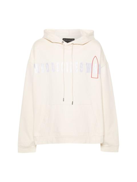 WHO DECIDES WAR Glass logo-print cotton hoodie