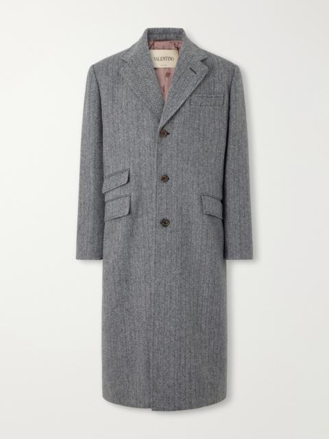 Valentino Herringbone Virgin Wool Coat