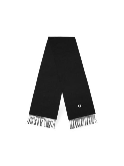 Fred Perry logo-embroidered fringed scarf