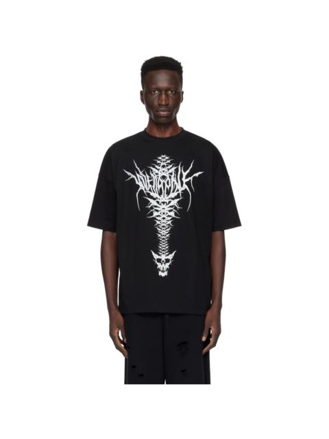We11done Black Spine Skull T-Shirt