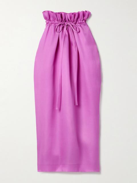 KHAITE Ember Gathered Silk-gazar Maxi Skirt