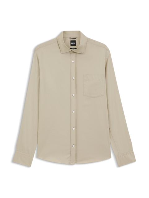 BOSS CASUAL-FIT COTTON SHIRT WITH SPREAD COLLAR
