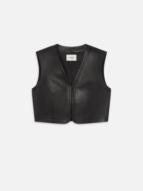 FRAME The Leather Vest in Black