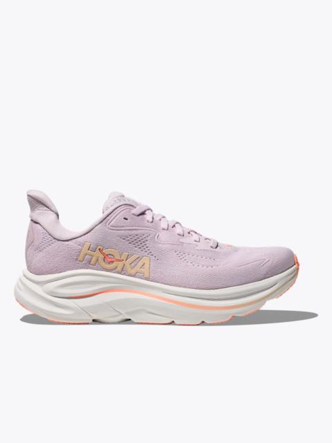 HOKA Women's Clifton 10 Shoes in Lilac Cream/Tangerine Glow