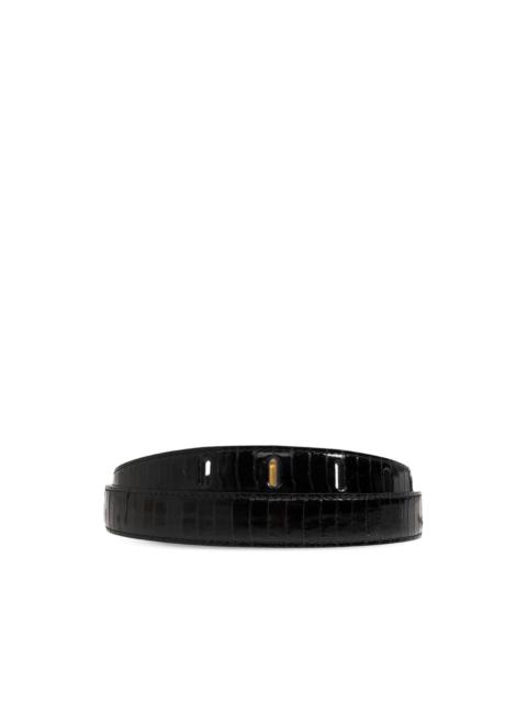 Balmain crocodile-effect leather belt