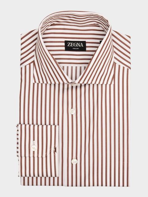 Men's Trecapi Cotton Bengal Stripe Dress Shirt