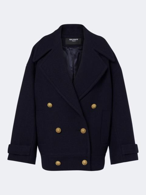 Balmain Oversized virgin wool peacoat