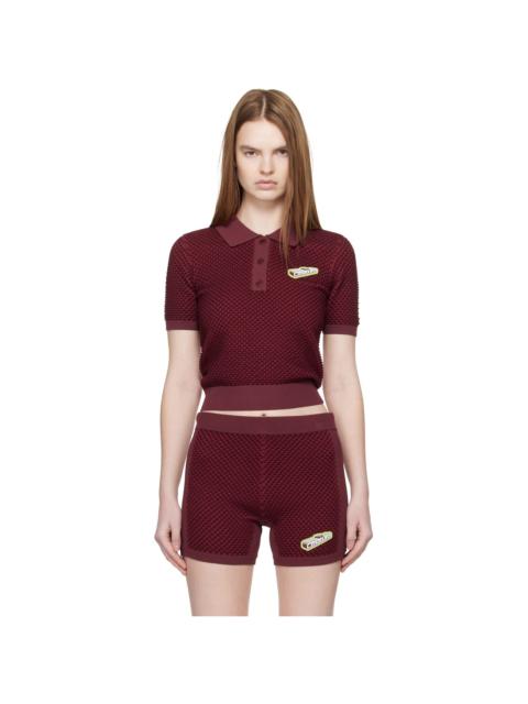 CASABLANCA Burgundy Bubble Jacquard Polo