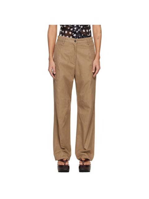 Dries Van Noten Brown Loose Fit Workwear Trousers