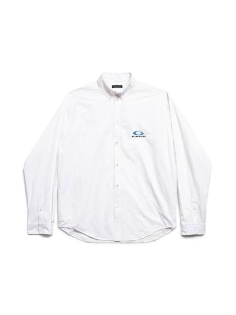 BALENCIAGA Men's Loop Sports Icon Large Fit Shirt  in White