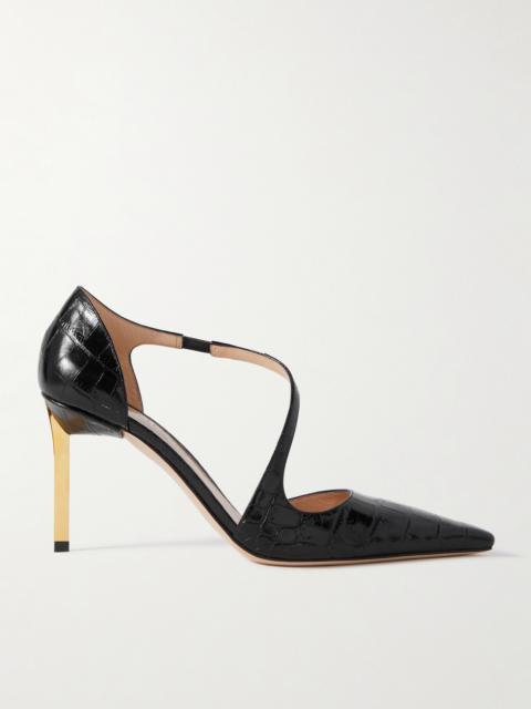 TOM FORD Newton Croc-effect Leather Pumps