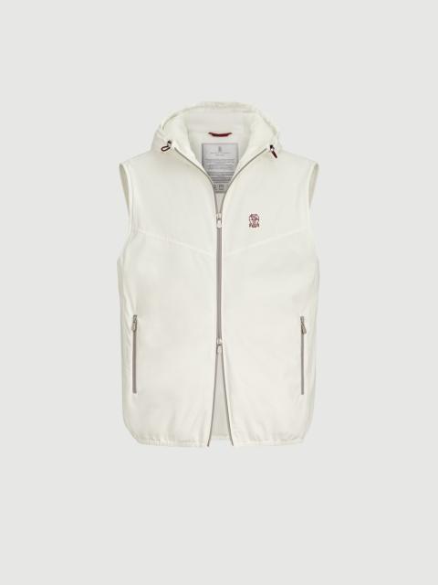 Brunello Cucinelli Bonded nylon hooded vest with Thermore® padding and logo