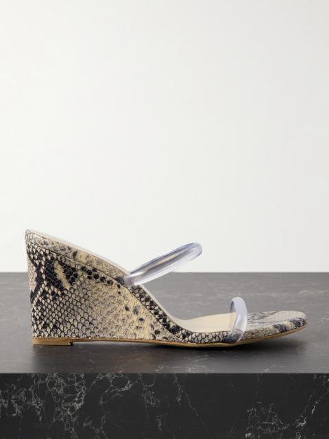 MAGDA BUTRYM Pvc-trimmed Snake-effect Leather Wedge Sandals