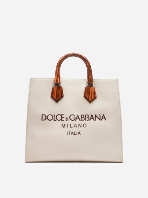 Dolce & Gabbana Design logo shopping bag in calfskin with lasered logo