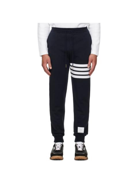 Thom Browne Navy Classic Loopback 4-Bar Sweatpants