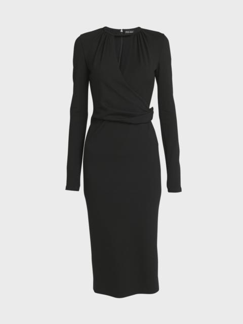 GIORGIO ARMANI Keyhole Milano Jersey Sheath Dress