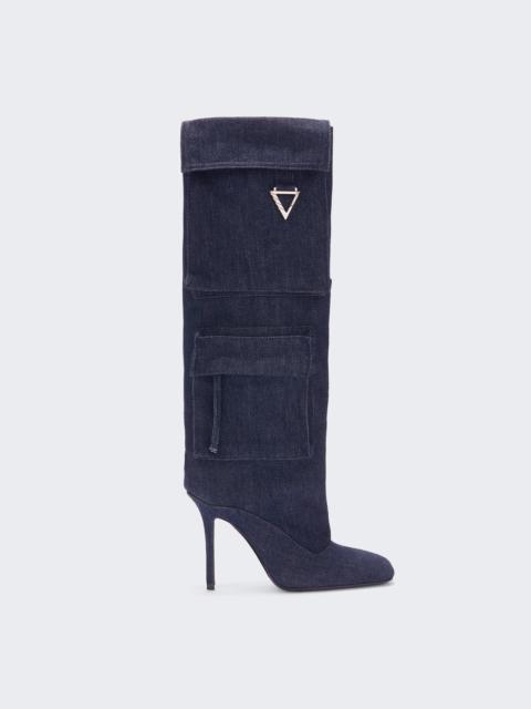 THE ATTICO Sienna Tube Boot 105mm Dark Blue