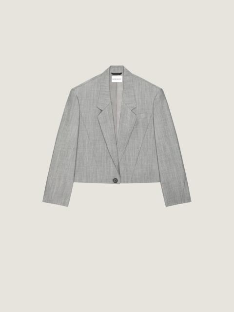 Givenchy SINGLE-BREASTED CROPPED JACKET IN WOOL AND MOHAIR