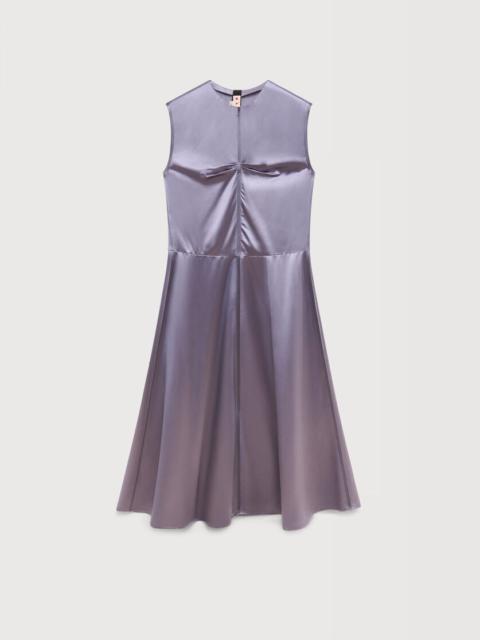 Marni GREY SATIN SLEEVELESS DRESS WITH CONTRAST STITCHING