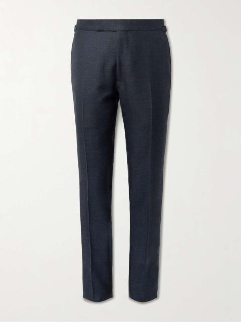 Shelton Slim-Fit Straight-Leg Wool, Mohair, Linen and Silk-Blend Trousers