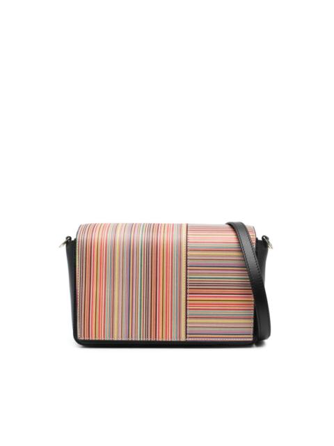 striped leather crossbody bag