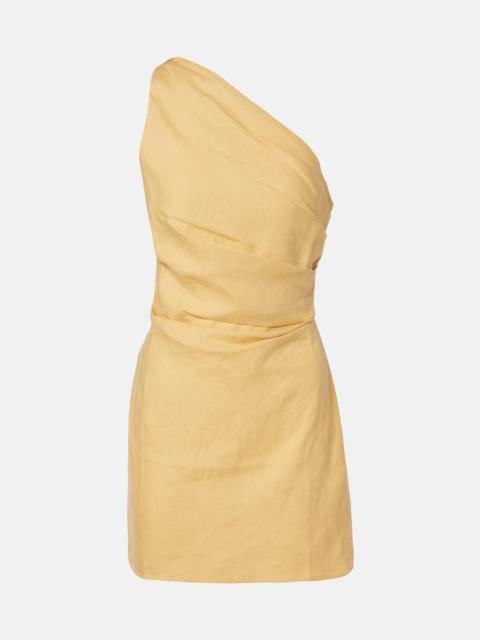 FAITHFULL Simona one-shoulder linen minidress