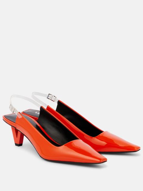 VERSACE Leather slingback pumps