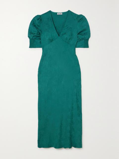 RIXO Zadie Satin-jacquard Midi Dress