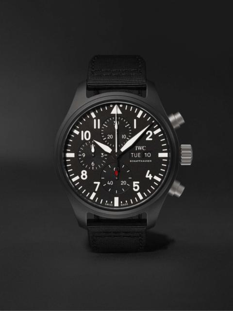 Pilot's TOP GUN Automatic Chronograph 44.5mm Ceramic and Textile Watch, Ref. No. 	IW389101