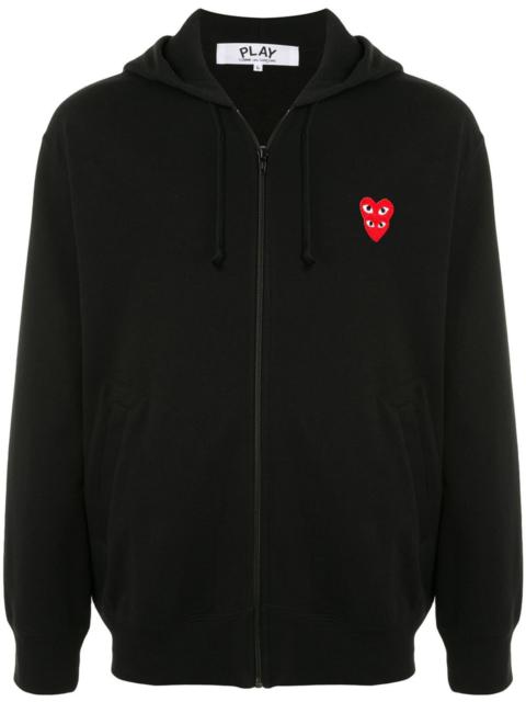 Comme des Garçons PLAY heart-embroidered zip-up hoodie