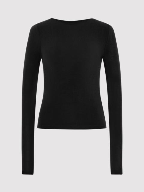 ST. AGNI Bateau Long Sleeve Jersey Top - Black