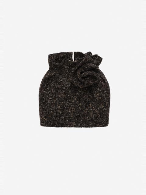 MAGDA BUTRYM Flower-detail mini skirt in brown
