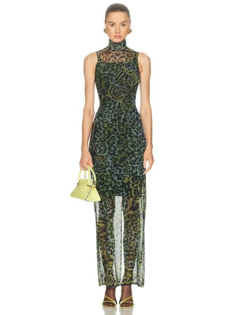 Blumarine Print Net Maxi Dress