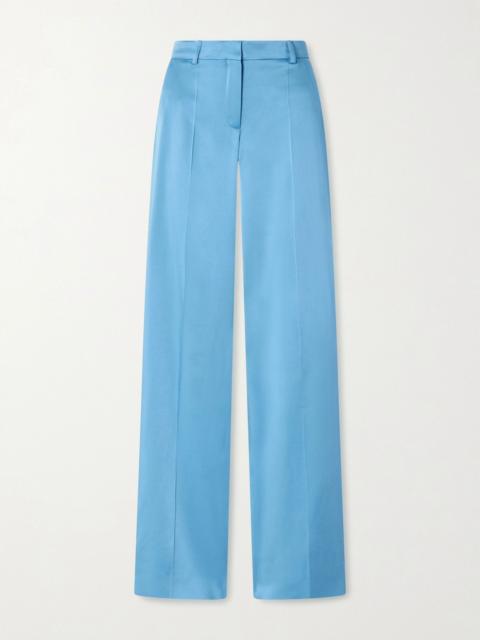 Stella McCartney Satin wide-leg pants Turquoise