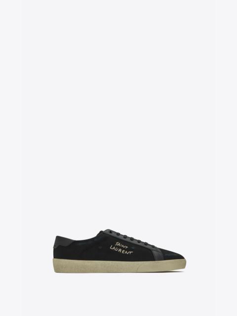 SAINT LAURENT court classic sl/06 embroidered sneakers in canvas and smooth leather