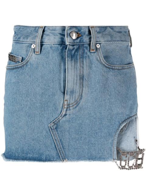 cut-out denim skirt