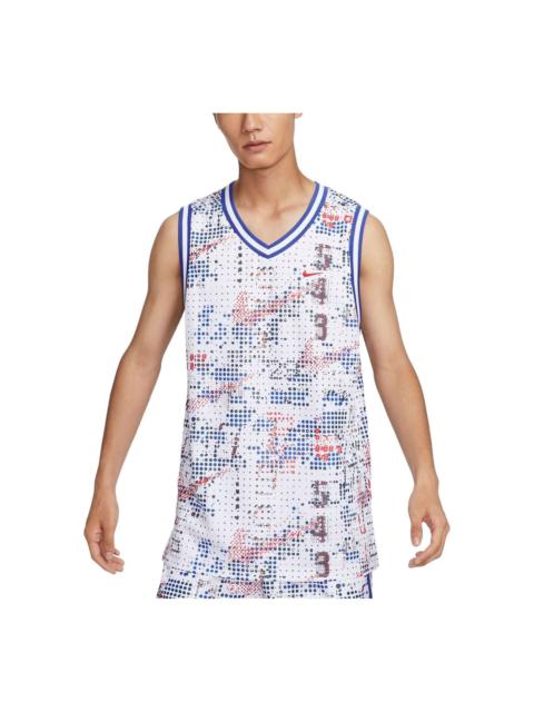 Nike Nike DNA Dri-FIT Basketball Jersey Asia Sizing 'White Multi-Color' FZ0691-100