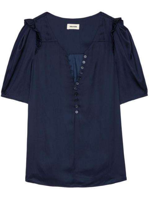 Zadig & Voltaire puff-sleeve satin top