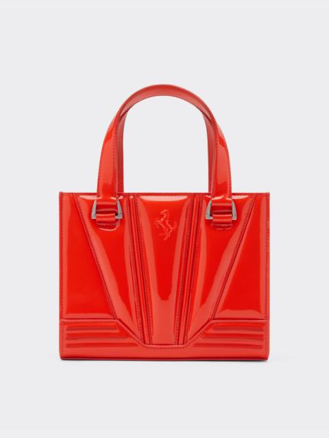 Ferrari Ferrari mini tote GT bag in glossy patent leather with Prancing Horse detail