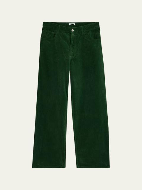 AURALEE Men's Corduroy Wide Leg Five-Pocket Pants