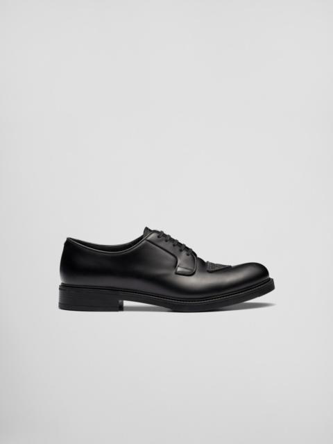 Brushed leather derby shoes