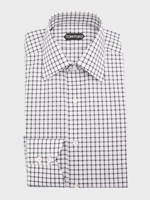 TOM FORD Men's Slim-Fit Cotton Grid Check Sport Shirt