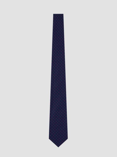 EMPORIO ARMANI Men's Micro-Diamond Grid Silk Tie - Fancy Blue